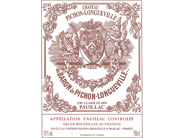 Chateau Pichon-Longueville au Baron de Pichon-Longueville Pauillac 2000 (750 ml)