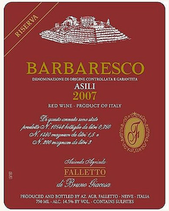 Falletto di Bruno Giacosa Asili Riserva Barbaresco 2007 (3 L Double Magnum) OWC